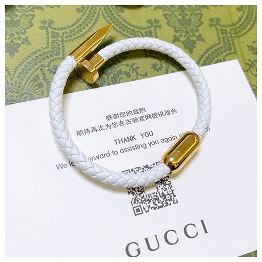 [홍콩명품.Gucci] 구찌 24SS 로고 금장 Anger Forest 레더 가죽 팔찌 (화이트), ET2021, AGG, 홍콩명품가방,명품쇼핑몰,크로스백,핸드백,구매대행,무브타임