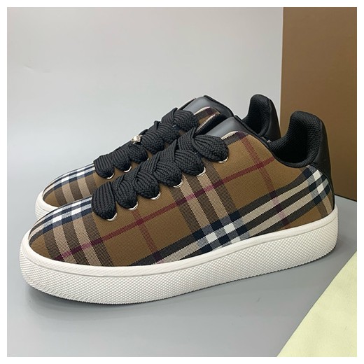 [홍콩명품.Burberry] 버버리 24SS 로고 체크 패턴 스니커즈 운동화 (브라운), SE2889, PMD, 명품스니커즈,운동화,구두,로퍼,하이탑,신발