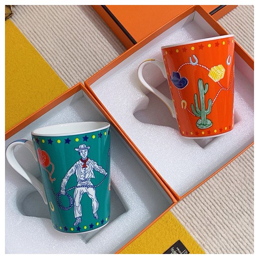 [홍콩명품.Hermes] 에르메스 24SS 로고 선물용 도자기 티컵 커피컵 (2컬러), ET2311, ZAKKA, 명품악세사리,팔찌,귀걸이,반지