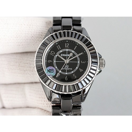 [가격문의][홍콩명품.CHANEL] 샤넬 J12 다이아몬드 33mm 블랙 다이얼 여성용 시계