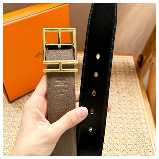[홍콩명품.Hermes] 에르메스 24SS 로고 리버서블 레더 가죽 벨트 (브라운-2버클), BT1228, 3.8cm, X1, 명품레플리카,인터넷쇼핑몰,남자명품,해외직구