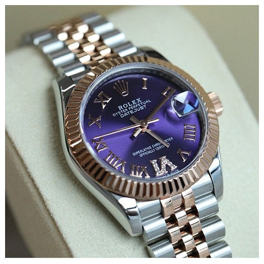 [ROLEX] 로렉스 롤렉스 여성 데이트저스트 31mm 다이아 콤비 시계 279171 퍼플 다이얼