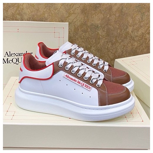 [홍콩명품.McQueen] 알렉산더맥퀸 23SS 로고 레더 스니커즈 운동화 (화이트-와인), SE3467, S1, 명품스니커즈,운동화,구두,로퍼,하이탑,신발