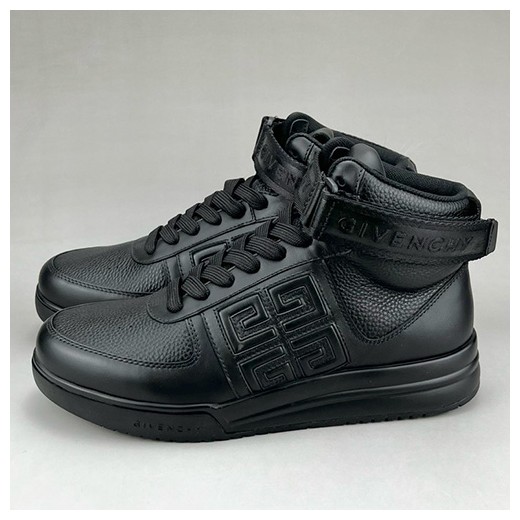 [홍콩명품.GIVENCHY] 지방시 24SS 4G로고 레더 가죽 하이탑 스니커즈 운동화 (올블랙), SE3538, S3, 명품스니커즈,운동화,구두,로퍼,하이탑,신발