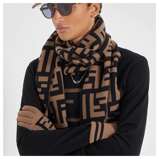 [홍콩명품,FENDI] 펜디 24SS 로고 FF패턴 35-180cm 캐시미어 스카프 머플러 (브라운), ET2551, JX, 홍콩명품쇼핑몰,인터넷명품,온라인명품사이트,남자명품,해외직구