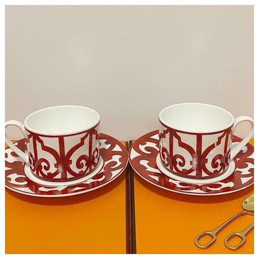 [홍콩명품.Hermes] 에르메스 24SS 선물용 로고 도자기 티컵 커피컵 세트 (6pcs), ET2612, ZAKKA, 명품악세사리,팔찌,귀걸이,반지