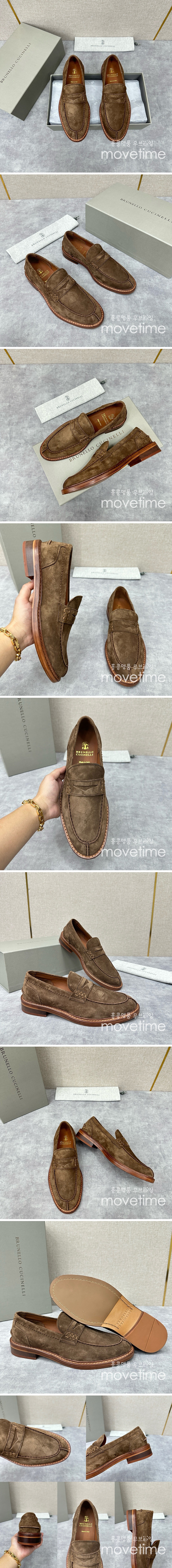 [홍콩명품.Brunello Cucinelli ] 브루넬로쿠치넬리 24SS 로고 레더 가죽 구두 로퍼 (브라운), SE3697, S2, 명품스니커즈,운동화,구두,로퍼,하이탑,신발