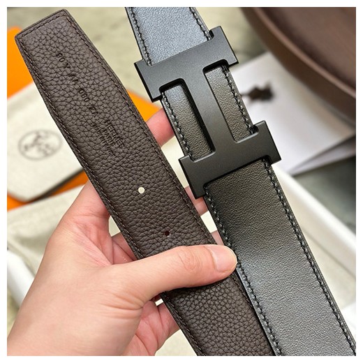 [홍콩명품.Hermes] 에르메스 24SS 블랙 H로고 LEATHER STRAP 리버서블 레더 가죽 벨트 (블랙-브라운), 3.8cm, BT1282, MR, 명품레플리카,인터넷쇼핑몰,남자명품,해외직구