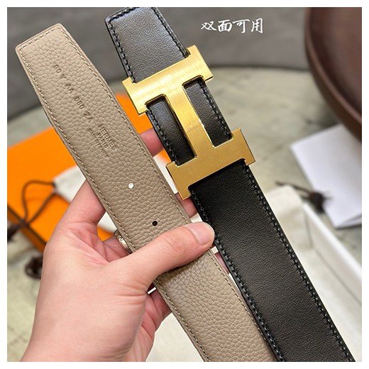 [홍콩명품.Hermes] 에르메스 24SS 금장 H로고 LEATHER STRAP 리버서블 레더 가죽 벨트 (블랙-베이지), 3.8cm, BT1285, MR, 명품레플리카,인터넷쇼핑몰,남자명품,해외직구