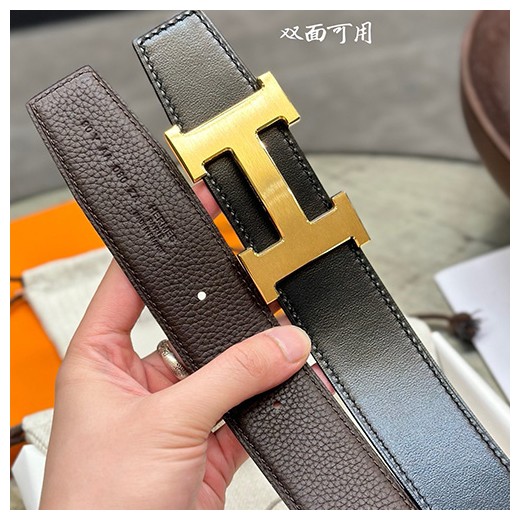 [홍콩명품.Hermes] 에르메스 24SS 금장 H로고 LEATHER STRAP 리버서블 레더 가죽 벨트 (블랙-브라운), 3.8cm, BT1287, MR, 명품레플리카,인터넷쇼핑몰,남자명품,해외직구