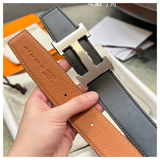 [홍콩명품.Hermes] 에르메스 24SS 은장 H로고 LEATHER STRAP 리버서블 레더 가죽 벨트 (블랙-브라운), 3.8cm, BT1290, MR, 명품레플리카,인터넷쇼핑몰,남자명품,해외직구