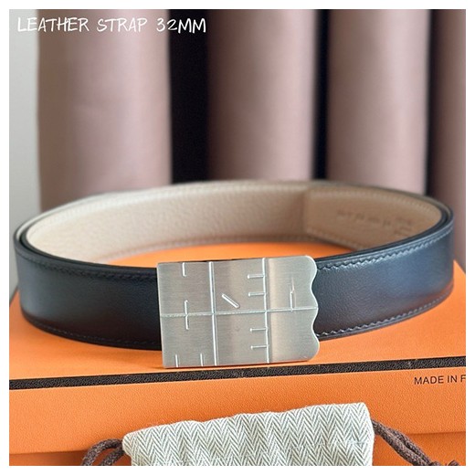 [홍콩명품.Hermes] 에르메스 24SS 은장 로고 BOUCLE DE CEINTURE TYPO & CUIR DE CEINTURE 리버서블 레더 가죽 벨트 (블랙-그레이), 3.2cm, BT1297, MR, 명품레플리카,인터넷쇼핑몰,남자명품,해외직구