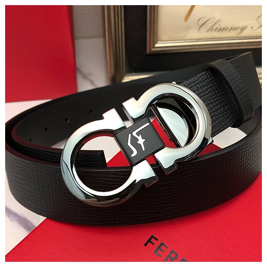 [홍콩명품.FERRAGAMO] 페레가모 24SS 로고 간치니 레더 가죽 벨트 (블랙-2버클), 3.5cm, BT1314, MR, 명품레플리카,인터넷쇼핑몰,남자명품,해외직구
