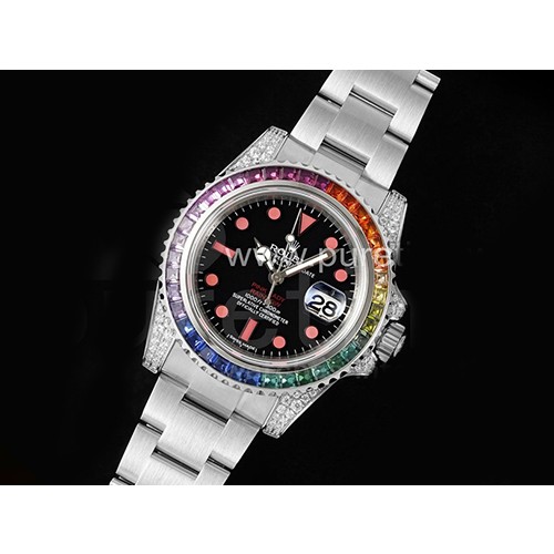 [홍콩명품시계.ROLEX] 로렉스 롤렉스 서브마리너 40mm 레인바우 베젤 블랙 다이얼, 무브타임,남자명품시계,워치,손목시계