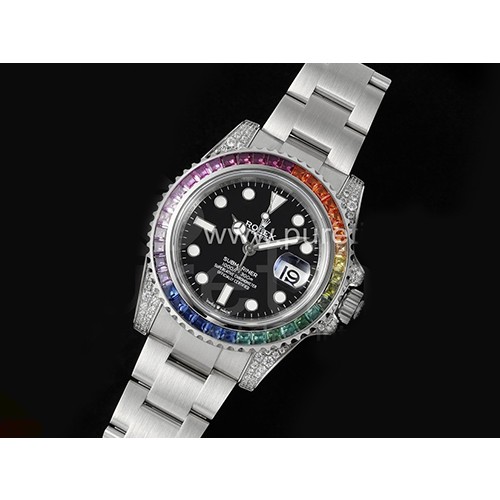 [홍콩명품시계.ROLEX] 로렉스 롤렉스 서브마리너 40mm 레인바우 베젤 블랙 다이얼, 무브타임,남자명품시계,워치,손목시계