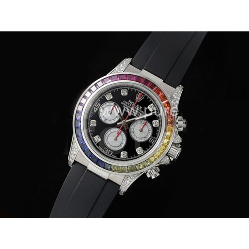 [홍콩명품시계.ROLEX] 로렉스 롤렉스 데이토나 레인바우 베젤 블랙 다이얼, 남자명품시계,워치,메탈시계
