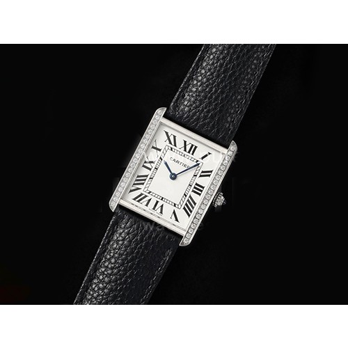 [홍콩명품시계.CARTIER] 까르띠에 탱크 솔로 28mm 다이아몬드 베젤 화이트 다이얼, 쿼츠버전