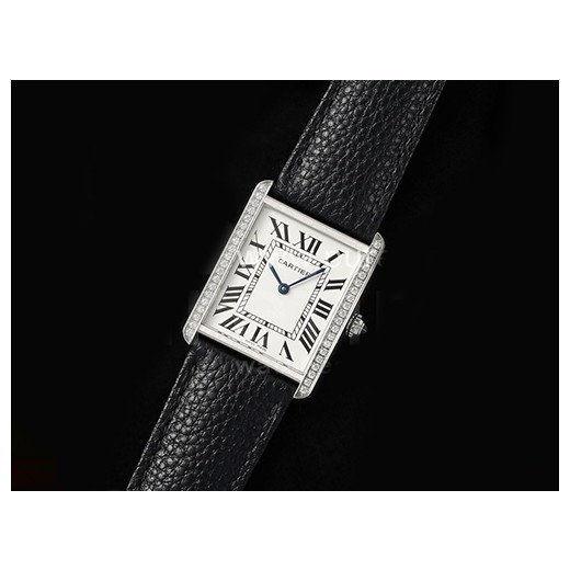 [홍콩명품시계.CARTIER] 까르띠에 탱크 솔로 28mm 다이아몬드 베젤 화이트 다이얼, 쿼츠버전