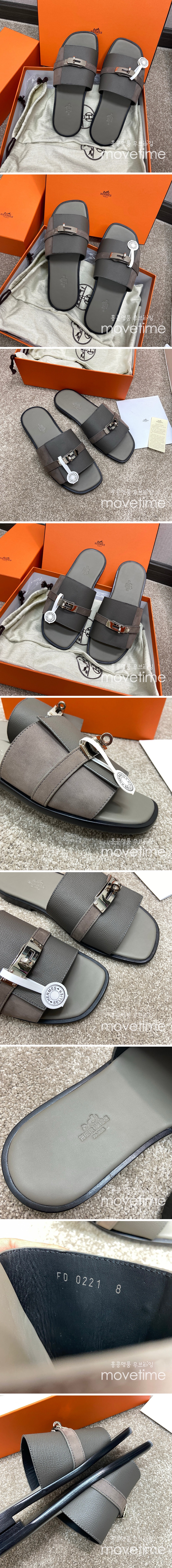 [홍콩명품.FERRAGAMO] 페레가모 24SS 로고 KELLY 샌들 슬리퍼 (그레이), SE3910, S3, 명품스니커즈,운동화,구두,로퍼,하이탑,신발