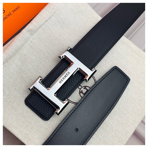 [홍콩명품.Hermes] 에르메스 24SS 로고 레더 가죽 벨트 (블랙-2버클), 3.8cm, BT1337, BE, 명품레플리카,인터넷쇼핑몰,남자명품,해외직구