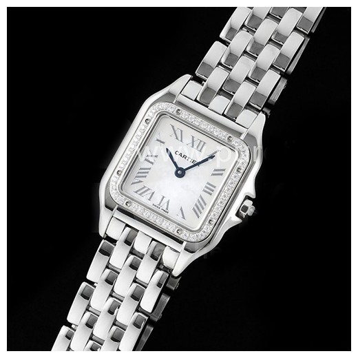 [홍콩명품시계.CARTIER] 까르띠에 팡테르 여성용 27mm 다이아몬드 베젤 화이트 다이얼, 쿼츠버전
