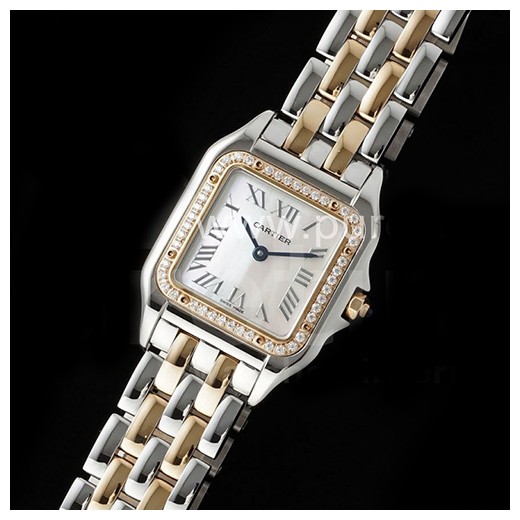 [홍콩명품시계.CARTIER] 까르띠에 팡테르 여성용 27mm 로즈골드 다이아몬드 베젤 화이트 다이얼, 쿼츠버전