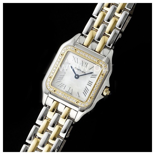 [홍콩명품시계.CARTIER] 까르띠에 팡테르 여성용 27mm 옐로우골드 다이아몬드 베젤 화이트 다이얼, 쿼츠버전