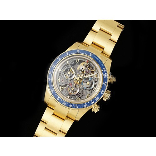 [홍콩명품시계.ROLEX] 로렉스 롤렉스 데이토나 옐로우골드 크로노그래프 스켈레톤 다이얼, 메탈밴드