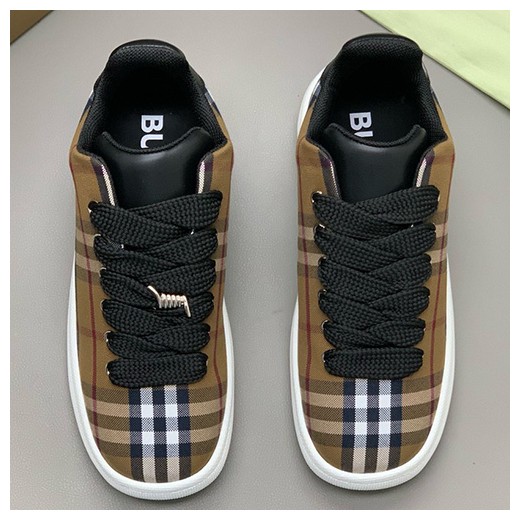 [홍콩명품.Burberry] 버버리 24SS 로고 체크 패턴 캔버스 스니커즈 운동화 (브라운), SE4205, PMD, 명품스니커즈,운동화,구두,로퍼,하이탑,신발