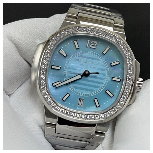 [홍콩명품시계.PATEK PHILIPPE] 파텍필립 노틸러스 7008 다이아몬드 베젤 35.2mm 블루 다이얼