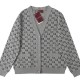 [홍콩명품.Gucci] 구찌 24SS 로고 GG수프림 V넥 니트 가디건 (그레이), BM17121, JU, 홍콩명품의류,구매대행,온라인명품