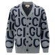 [홍콩명품.Gucci] 구찌 24SS 로고 V넥 니트 가디건 (그레이), BM17886, JU, 홍콩명품의류,구매대행,온라인명품