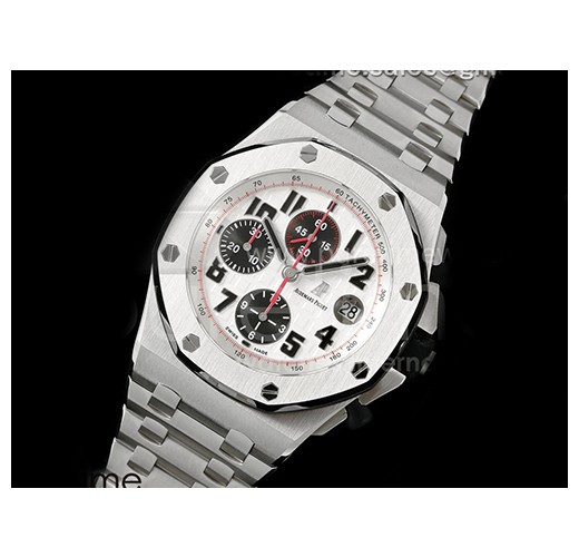 [홍콩명품시계.AUDEMARS PIGUET] 오데마피게 로얄오크 오프쇼어 42mm 크로노 화이트/블랙 다이얼