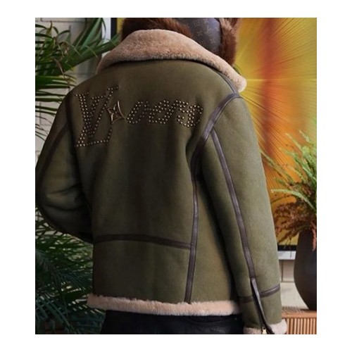 [홍콩명품.LOUIS VUITTON] 루이비통 25SS 로고 레더 가죽 시어링 무스탕 자켓 (그린), BM18171, TOM, 홍콩명품의류,구매대행,온라인명품
