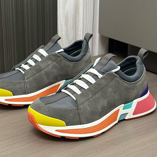 [홍콩명품.Hermes] 에르메스 25SS 로고 레더 가죽 스니커즈 운동화 (그레이), SE4411, S3, 명품스니커즈,운동화,구두,로퍼,하이탑,신발