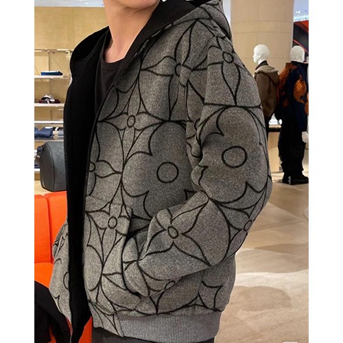 [홍콩명품.LOUIS VUITTON] 루이비통 25SS 로고 모노그램 리버서블 후드 집업 자켓 (블랙-그레이), BM18306, KB, 홍콩명품의류,구매대행,온라인명품