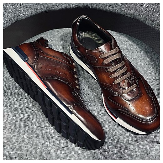 [홍콩명품.BERLUTI] 벨루티 25SS 로고 베네치아 레더 가죽 스니커즈 운동화 (브라운), SE4493, BLB, 명품스니커즈,운동화,구두,로퍼,하이탑,신발