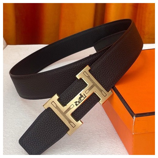 [홍콩명품.Hermes] 에르메스 25SS 로고 레더 가죽 리버서블 벨트 (금장-블랙), 3.8cm, BT1382, BE, 명품레플리카,인터넷쇼핑몰,남자명품,해외직구