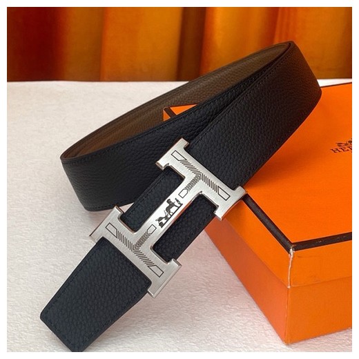 [홍콩명품.Hermes] 에르메스 25SS 로고 레더 가죽 리버서블 벨트 (은장-브라운), 3.8cm, BT1383, BE, 명품레플리카,인터넷쇼핑몰,남자명품,해외직구