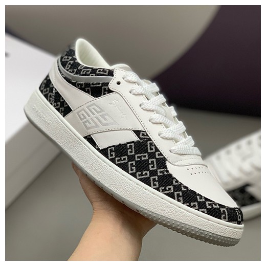 [홍콩명품.GIVENCHY] 지방시 25SS 4G로고 데님 레더 가죽 스니커즈 운동화 (블랙-화이트), SE4564, PMD, 명품스니커즈,운동화,구두,로퍼,하이탑,신발