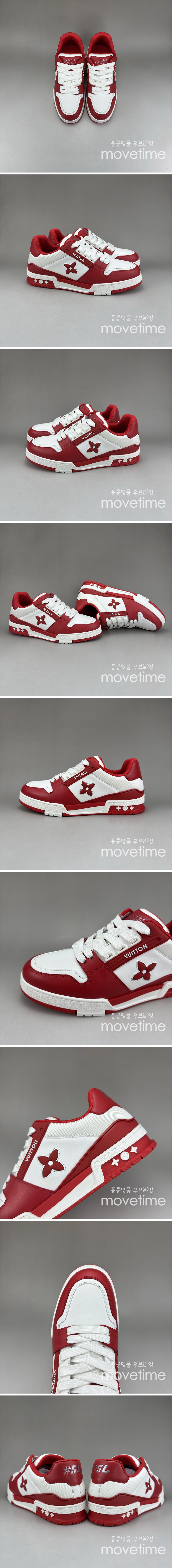 [홍콩명품.LOUIS VUITTON] 루이비통 25SS 로고 모노그램 트레이너 스니커즈 운동화 (화이트-레드), SE4577, S3, 명품스니커즈,운동화,구두,로퍼,하이탑,신발 상세이미지 2