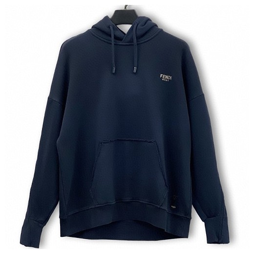 [홍콩명품,FENDI] 펜디 25SS 로고 자수 후드 티셔츠 (네이비), BM19155, JU, 홍콩명품의류,구매대행,온라인명품