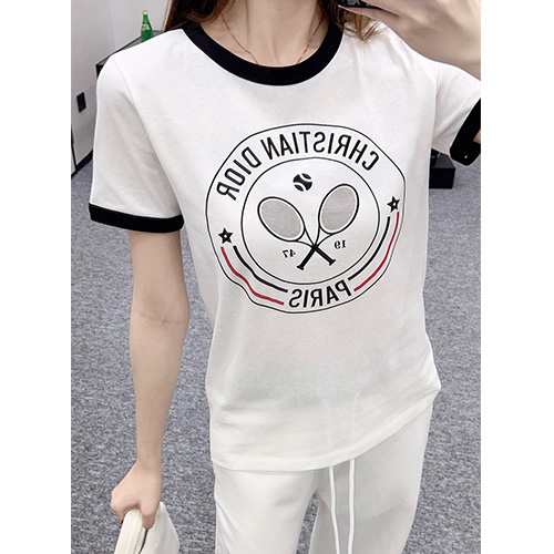 [홍콩명품,Christian Dior] 디올 25SS 로고 프린트 여성 반팔 티셔츠 (화이트), BM19379, TBG, 홍콩명품의류,구매대행,온라인명품