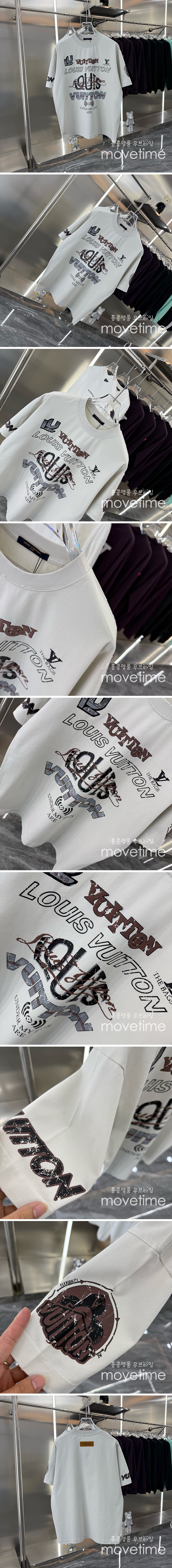 [홍콩명품.LOUIS VUITTON] 루이비통 25SS 로고 그래픽 프린트 반팔 티셔츠 (화이트), BM19476, G5, 홍콩명품의류,구매대행,온라인명품
