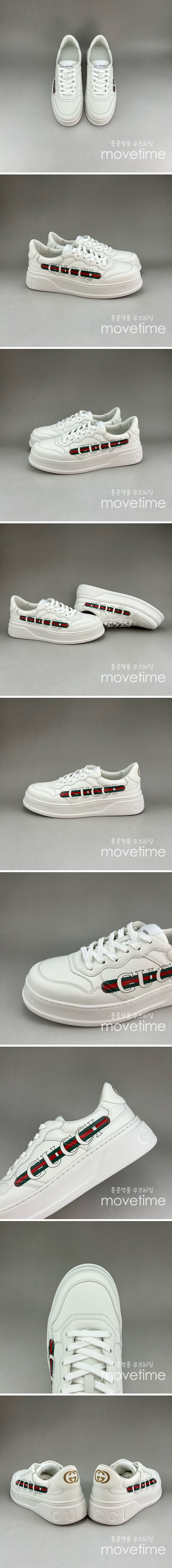 [홍콩명품.Gucci] 구찌 25SS 로고 남여 레더 가죽 로우탑 스니커즈 운동화 (화이트), SE4618, S3, 명품스니커즈,운동화,구두,로퍼,하이탑,신발