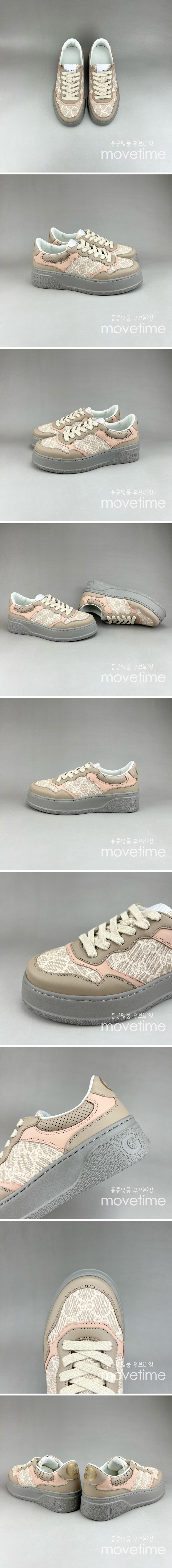 [홍콩명품.Gucci] 구찌 25SS 로고 남여 CHUNKY B GG 스니커즈 운동화 (핑크-베이지), SE4620, S3, 명품스니커즈,운동화,구두,로퍼,하이탑,신발