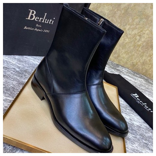 [홍콩명품.BERLUTI] 벨루티 25SS 로고 레더 가죽 구두 부츠 (블랙), SE4643, S1, 명품스니커즈,운동화,구두,로퍼,하이탑,신발