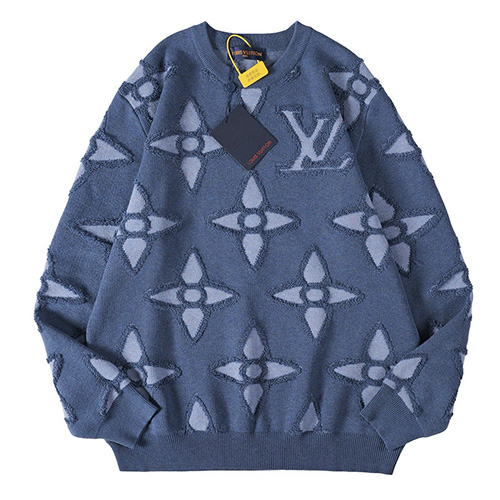 [홍콩명품.LOUIS VUITTON] 루이비통 25SS 로고 모노그램 캐시미어 니트 스웨터 (블루), BM19513, JU, 홍콩명품의류,구매대행,온라인명품