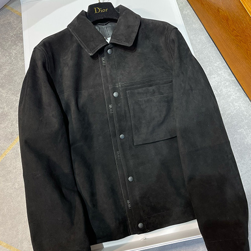 [홍콩명품,Christian Dior] 디올 25SS 로고 레더 가죽 카라 자켓 (블랙), BM19543, PG, 홍콩명품의류,구매대행,온라인명품