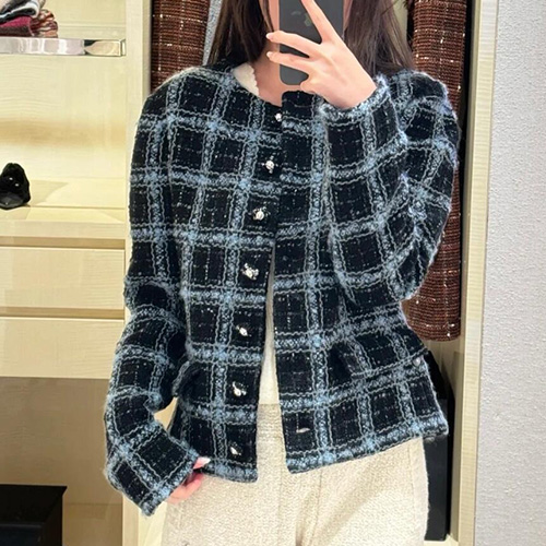 [홍콩명품.CHANEL] 샤넬 25SS 로고 여성 라운드넥 트위드 자켓 (블랙), BM19560, PG, 홍콩명품의류,구매대행,온라인명품